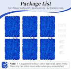 Royal Blue Flower Wall Panel Backdrops, 6 Pcs, 24 x 16 Inch in 24 x 16 Inch, alternate view 6
