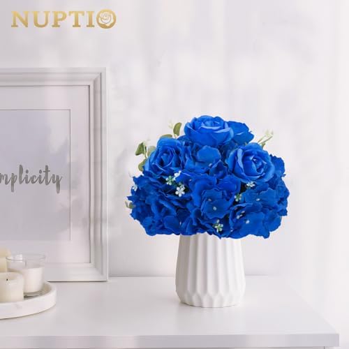 Royal Blue Flowers for Centerpieces: 2 Pcs 11.8 inch Diam Artificial Flower Balls for Centerpieces - Fake Flower, alternate