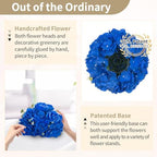Royal Blue Flowers for Centerpieces: 2 Pcs 11.8 inch Diam Artificial Flower Balls for Centerpieces - Fake Flower, alternate