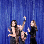 Royal Blue Sequin Backdrop Curtain 10FTx10FT Glitter Royal Blue Background Drapes Sparkle Photography Backdrop, alternate