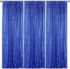 Royal Blue Sequin Backdrop Curtain 3 Panels 2FTx8FT Glitter Royal Blue Background Drapes Sparkle Photography