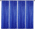 Royal Blue Sequin Backdrop Curtain 4 Panels 2FTx8FT Glitter Royal Blue Background Drapes Sparkle Photography