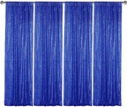 Royal Blue Sequin Backdrop Curtain 4 Panels 2FTx8FT Glitter Royal Blue Background Drapes Sparkle Photography