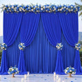 Royal Blue Tulle Backdrop Curtain for Parties Wedding,20ft x 10ft Wrinkle Free Curtain Backdrop,2 Layer Drapes