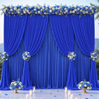 Royal Blue Tulle Backdrop Curtain for Parties Wedding,20ft x 10ft Wrinkle Free Curtain Backdrop,2 Layer Drapes