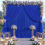 Royal Blue Tulle Backdrop Curtain for Parties Wedding,20ft x 10ft Wrinkle Free Curtain Backdrop,2 Layer Drapes, alternate