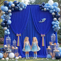 Royal Blue Tulle Backdrop Curtain for Parties Wedding,5ft x 10ft Wrinkle Free Curtain Backdrop,2 Layer Drapes
