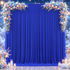 Royal Blue Tulle Backdrop Curtain for Parties Wedding,5ft x 10ft Wrinkle Free Curtain Backdrop,2 Layer Drapes, alternate view