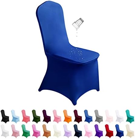 Royal Blue Waterproof Polyester Spandex Chair Cover (12PCS), Universal Fit for Indoor/Outdoor Activities