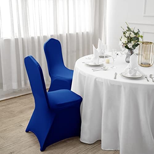 Royal Blue Waterproof Polyester Spandex Chair Cover (12PCS), Universal Fit for Indoor/Outdoor Activities, alternate view 2