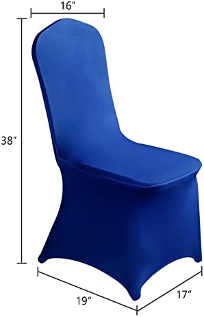 Royal Blue Waterproof Polyester Spandex Chair Cover (12PCS), Universal Fit for Indoor/Outdoor Activities, alternate view 3