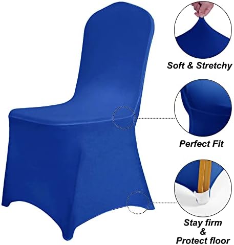 Royal Blue Waterproof Polyester Spandex Chair Cover (12PCS), Universal Fit for Indoor/Outdoor Activities, alternate view 6