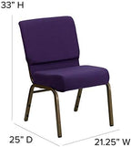 Royal Purple Fabric 21" W Stacking Church Chair, alternate view 2