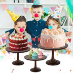 Rustic Cake Stand, 10 Inch Wood Cake Stand Set Wooden Round Cupcake Stand for Wedding Birthday Party Decor, alternate view 5