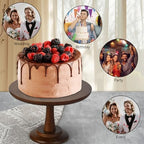 Rustic Cake Stand, 10 Inch Wood Cake Stand Set Wooden Round Cupcake Stand for Wedding Birthday Party Decor, alternate view 6
