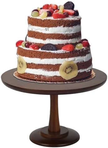 Rustic Cake Stand, 12 Inch Wood Cake Stand Set Wooden Round Cupcake Stand for Wedding Birthday Party Decor