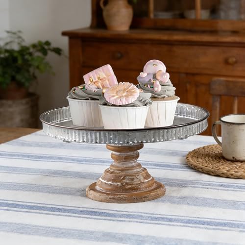 Rustic Cake Stand, Galvanized Metal Cupcake Stand, 12×5.9 Inches in 12×5.9 Inches in Silver