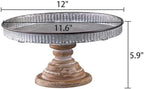 Rustic Cake Stand, Galvanized Metal Cupcake Stand, 12×5.9 Inches in 12×5.9 Inches in Silver, alternate view 2