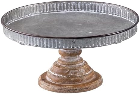 Rustic Cake Stand, Galvanized Metal Cupcake Stand, 12×5.9 Inches in 12×5.9 Inches in Silver, alternate view 5
