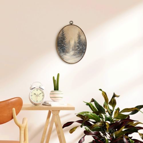 Rustic Christmas Snowy Forest Oval Wall Art 8.5x11.5in, alternate view 2