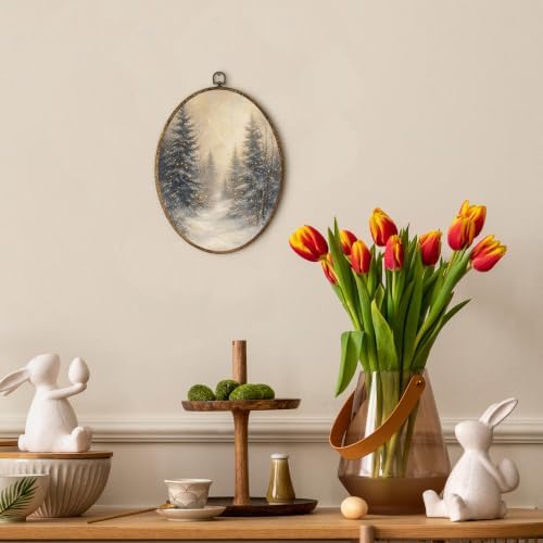 Rustic Christmas Snowy Forest Oval Wall Art 8.5x11.5in, alternate view 3