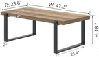 Rustic Coffee Table, Modern Wood and Metal Industrial Center Table for Living Room, 47 Inch Oak, alternate view 2