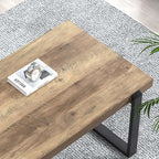 Rustic Coffee Table, Modern Wood and Metal Industrial Center Table for Living Room, 47 Inch Oak, alternate view 4