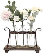 Rustic Flower Vase Set with Rack Stand Farmhouse Glass Bottles for Decor Table centerpieces in 3 Vase Type B