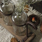 Rustic Flower Vase Set with Rack Stand Farmhouse Glass Bottles for Decor Table centerpieces in 3 Vase Type B, alternate view