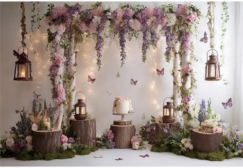 Rustic Flower Wall Backdrops 7x5ft Farmhouse Wedding Background Photography Baby Shower Bridal Shower Backdrop