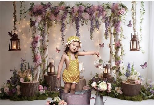 Rustic Flower Wall Backdrops 7x5ft Farmhouse Wedding Background Photography Baby Shower Bridal Shower Backdrop, alternate