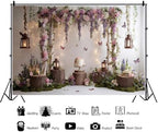 Rustic Flower Wall Backdrops 7x5ft Farmhouse Wedding Background Photography Baby Shower Bridal Shower Backdrop, alternate