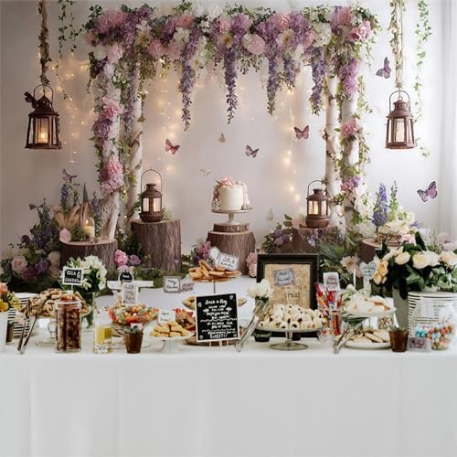 Rustic Flower Wall Backdrops 7x5ft Farmhouse Wedding Background Photography Baby Shower Bridal Shower Backdrop, alternate