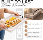 Rustic Vintage Food Serving Trays (Set of 2) | Nesting Wooden Board with Handles | Stylish Farmhouse Decor, alternate view 3