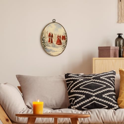 Rustic Winter Christmas Santa Laundry Room Oval Wall Art 8.5x11.5in, alternate view 6