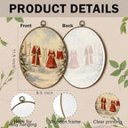 Rustic Winter Christmas Santa Laundry Room Oval Wall Art 8.5x11.5in, alternate view 7