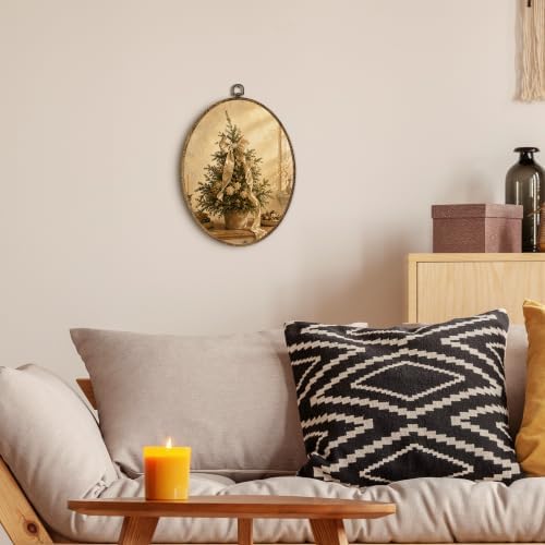 Rustic Winter Elegant Christmas Tree Country Oval Wall Art 8.5x11.5in, alternate view 6