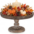 Rustic Wood Cake Stand for Candle Holder Centerpiece Display Riser in Distressed