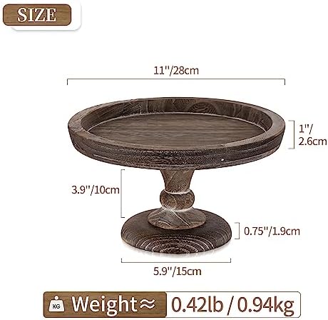 Rustic Wood Cake Stand for Candle Holder Centerpiece Display Riser in Distressed, alternate view 3