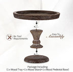 Rustic Wood Cake Stand for Candle Holder Centerpiece Display Riser in Distressed, alternate view 5