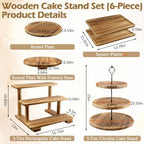 Rustic Wooden Dessert Table Display Set of 6, Cupcake Stand, alternate view 3