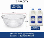 S.G Premium Quality 2 Gallon / 8 Quart Clear Plastic Punch Bowl - Embroidered Design with Elegant look Serving, alternate