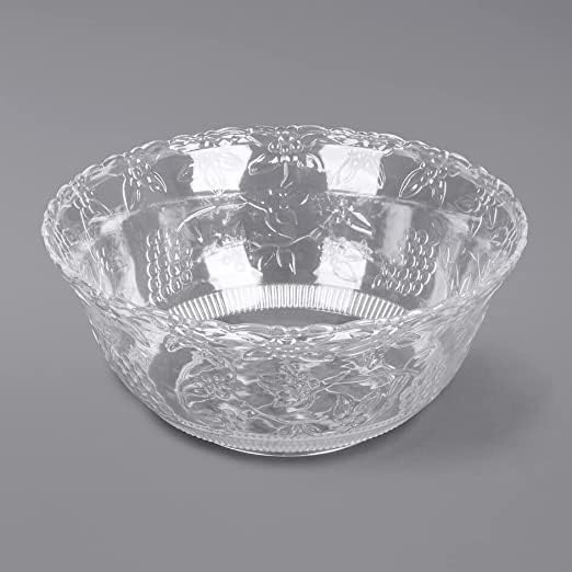 S.G Premium Quality 2 Gallon / 8 Quart Clear Plastic Punch Bowl - Embroidered Design with Elegant look Serving, alternate