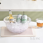 S.G Premium Quality 2 Gallon / 8 Quart Clear Plastic Punch Bowl - Embroidered Design with Elegant look Serving, alternate