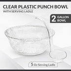 S.G Premium Quality Plastic Punch Bowl with Ladle - 2 Gallon Punch Bowl with Ladle - Embroidered Design 8 Quart, alternate