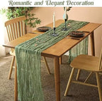 Sage Green 10FT Cheesecloth Table Runner Boho Gauze Fabric Table Runner Rustic Sheer Runner for Wedding Bridal, alternate