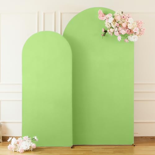 Sage Green Arch Cover 2 Set-7.2 and 6ft Arch Backdrop Cover Spandex Fitted Wedding Arch Stand Covers for, alternate view 4