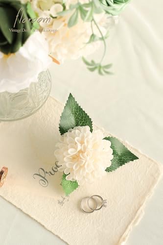 Sage Green Artificial Flowers Fake Roses Peonies Dahlia Greenery Combo Box Set for DIY Wedding Bouquets Bridal, alternate