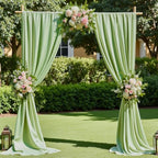 Sage Green Backdrop Curtain - 20x10FT Back Drop Curtains for Parties Wrinkle-Free Soft Polyester Backdrop, alternate view 6