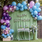 Sage Green Backdrop Curtain Drapes for Parties, 3Pack 10x10FT in (3 Pack)10FTx10FT in Sage Green, alternate view 5